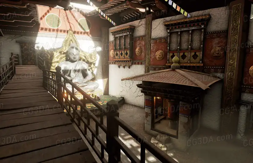 佛教寺院场景-Buddhist Monastery Environment