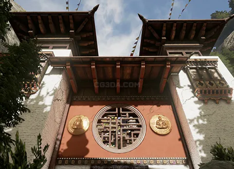 佛教寺院场景-Buddhist Monastery Environment