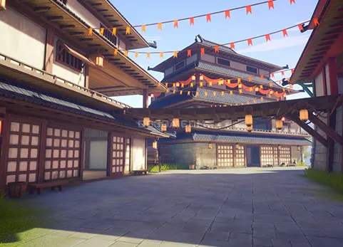 风格化日本寺庙场景-Stylized Japanese Temple