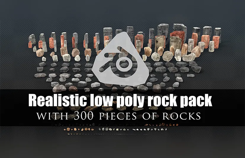 带有2级细节层次阶段的游戏及渲染就绪岩石资源包 - Game And Render Ready Rock Pack With 2 Lod Phase