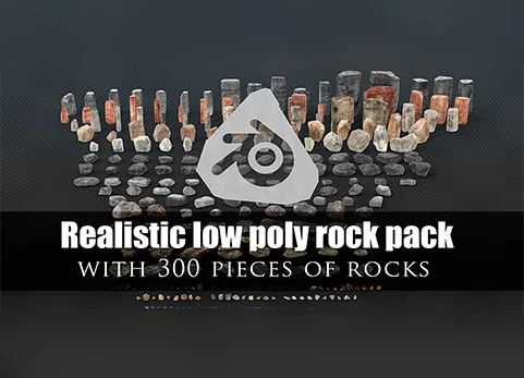 带有2级细节层次阶段的游戏及渲染就绪岩石资源包 - Game And Render Ready Rock Pack With 2 Lod Phase