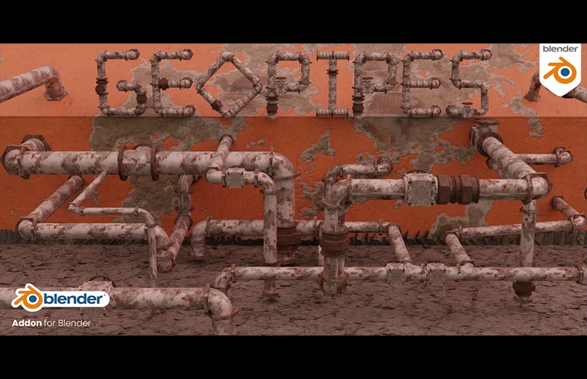 Blender下水管道生成插件 - Geopipes - Geometry Nodes Pipes v1.2
