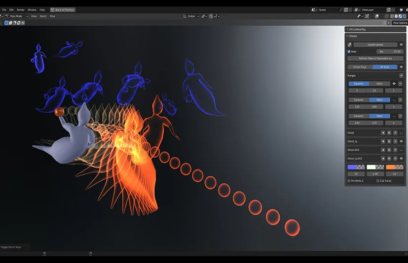 Blender路径残影可视化插件 Ghosts V1.0.1