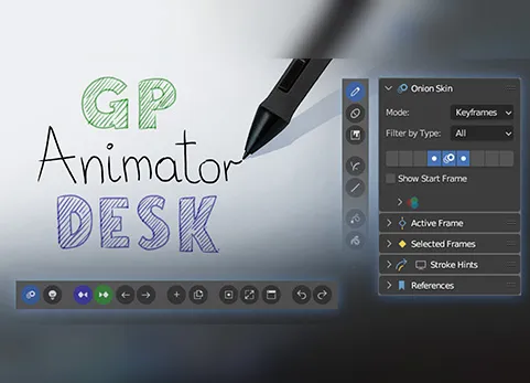 Blender手绘线条动画插件 - Gp Animator Desk v1.6