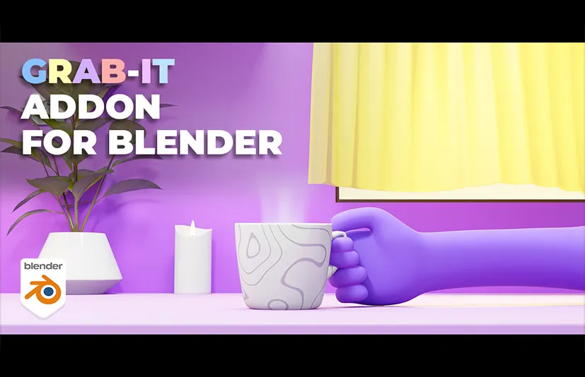Blender轻松捕捉物体插件 - Grab It v1.0.5