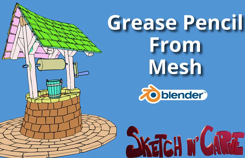 Blender油性铅笔卡通手绘滤镜预设 - Grease Pencil From Mesh v2.6.0