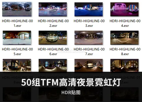 50组TFM高清夜景霓虹灯HDR贴图R