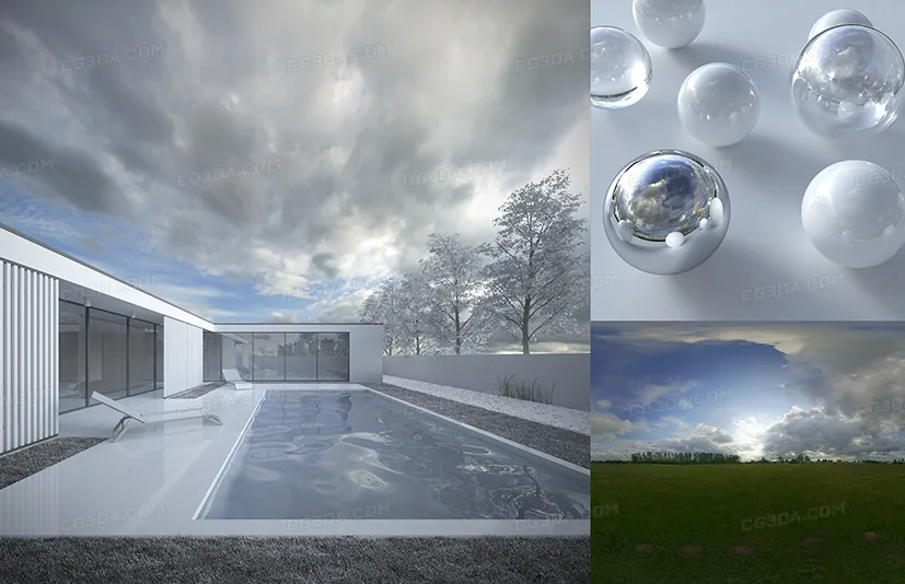 10款高分辨率的HDR天空贴图HDRi_v1