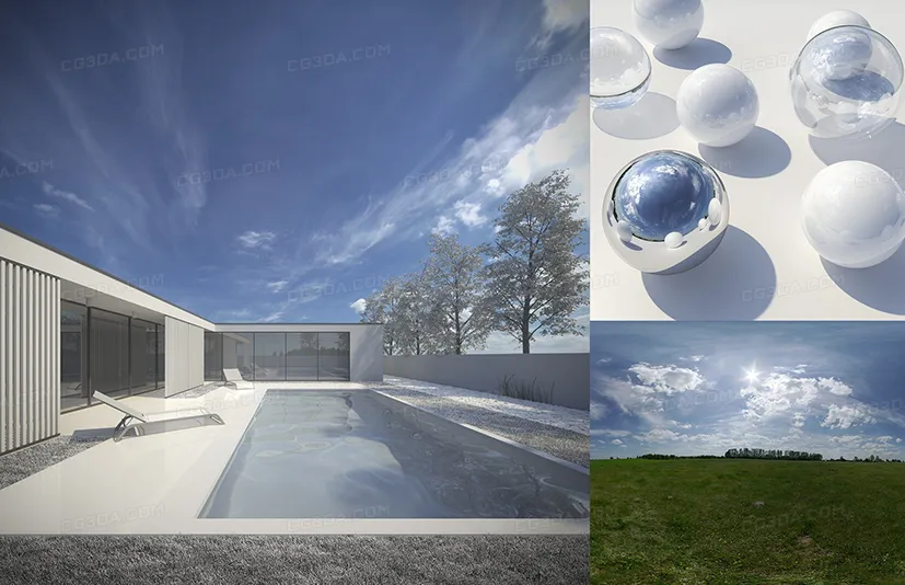 10款高分辨率的HDR天空贴图HDRi_v1