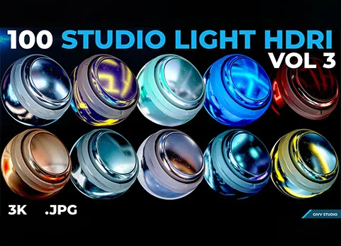 100个工作室灯光HDRI - 100 Studio Light HDRI Vol 3