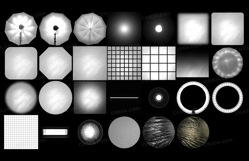GSG灰猩猩HDRI区域灯光C4D贴图合集-HDRI COLLECTION: AREA LIGHT MAPS