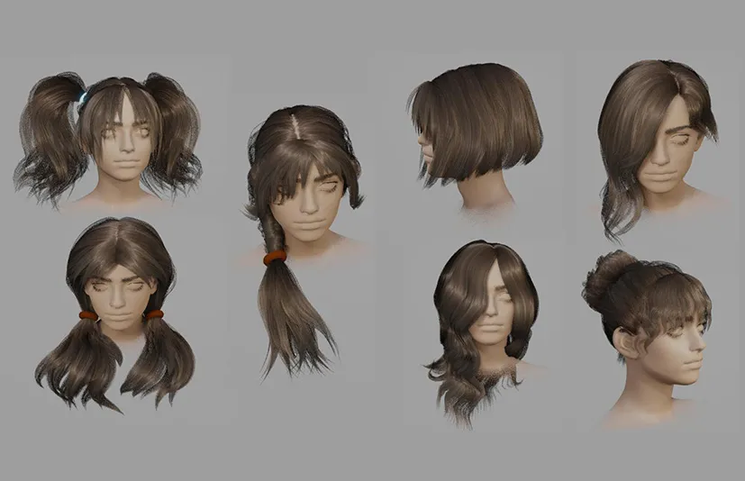 Blender头发制作生成插件 – Hair Tool v4.2.1 + Library
