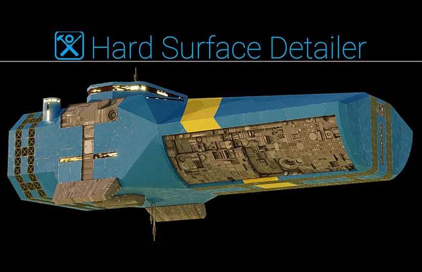 Blender硬表面细节自动生成插件 - Hard Surface Detailer v1.0