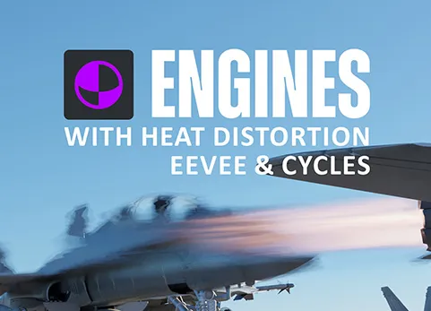 blender喷气式飞机引擎推进火焰动画特效插件 - Heat Engine
