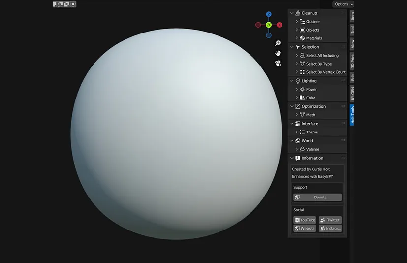 Blender视窗添加常用工具命令插件 Holt Tools V5