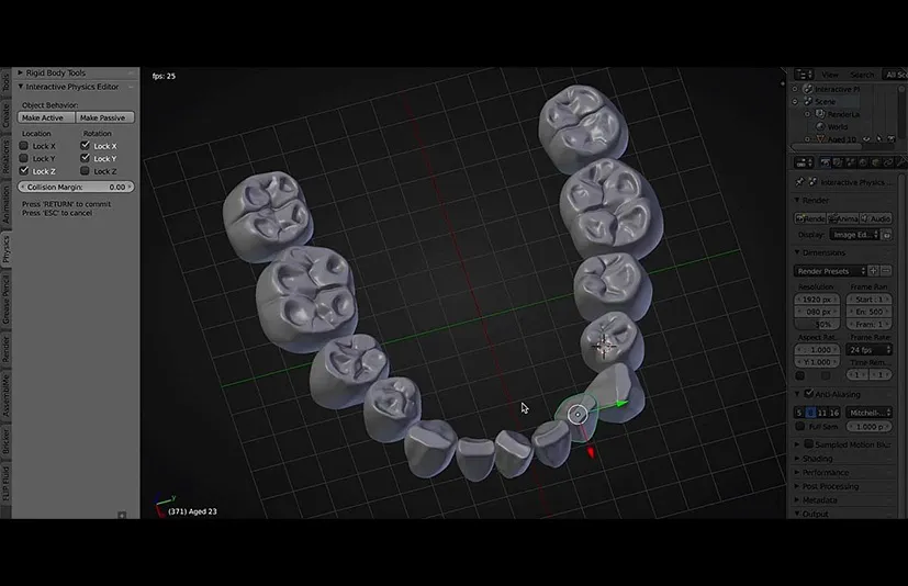Blender真实物理交互碰撞移动插件 - Interactive Physics Editor v1.1.7