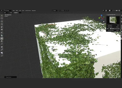 Blender常春藤绘制插件 - Ivy Generator Pro v1.0.0