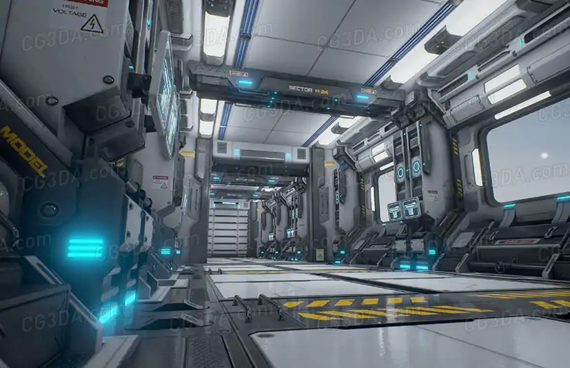 科幻飞船走廊-SciFi Corridor Environment