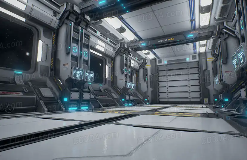 科幻飞船走廊-SciFi Corridor Environment