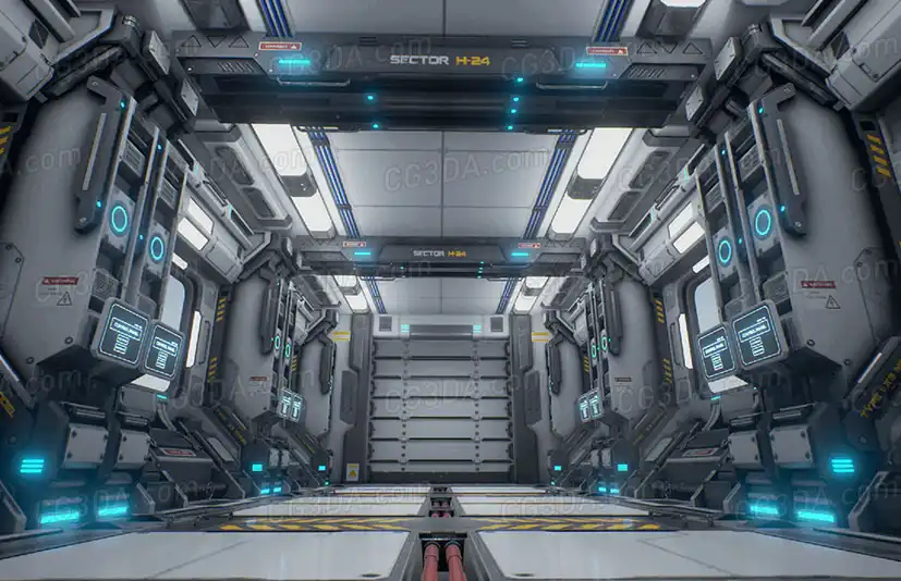 科幻飞船走廊-SciFi Corridor Environment