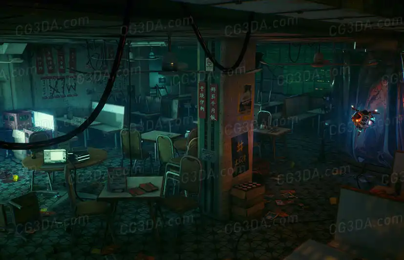科幻餐厅犯罪现场-Restaurant Crime Scene