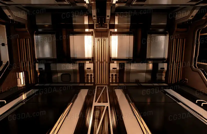 科幻基地走廊-Modular SciFi Hallways