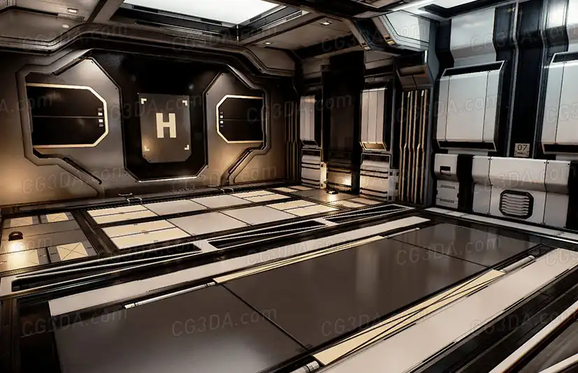科幻基地走廊-Modular SciFi Hallways