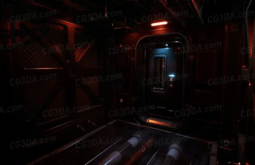 科幻场景走廊过道-Modular SciFi: Engineer Hallways