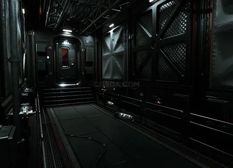 科幻场景走廊过道-Modular SciFi: Engineer Hallways