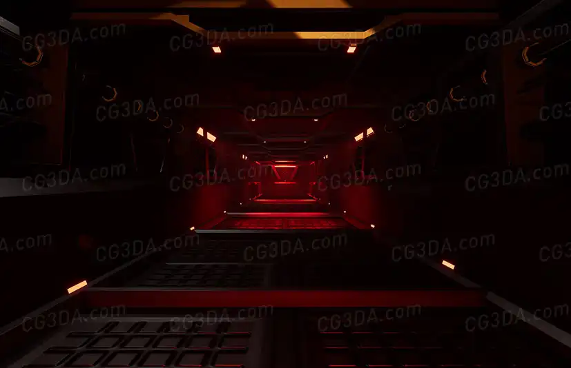 宇宙飞船内部走廊通道-Modular Sci-Fi Environment: Engineer