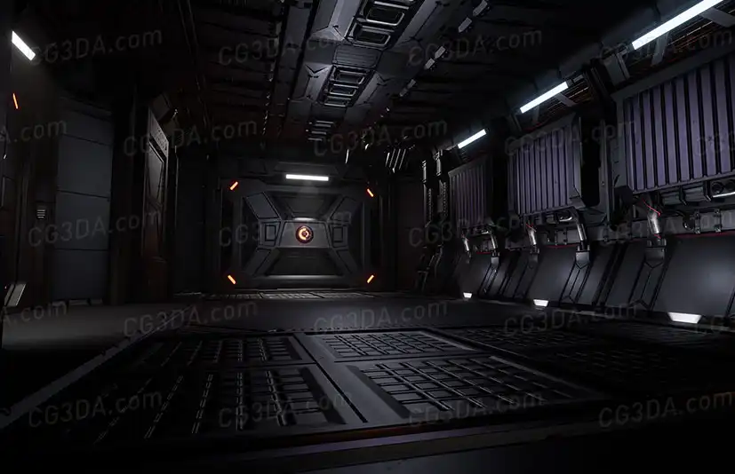 宇宙飞船内部走廊通道-Modular Sci-Fi Environment: Engineer
