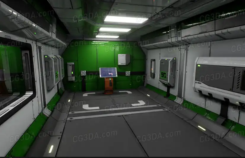 科技设施走廊通道-Modular Sci Fi Corridor B