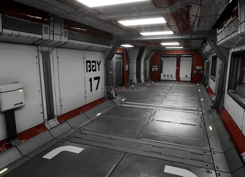 科技设施走廊通道-Modular Sci Fi Corridor B
