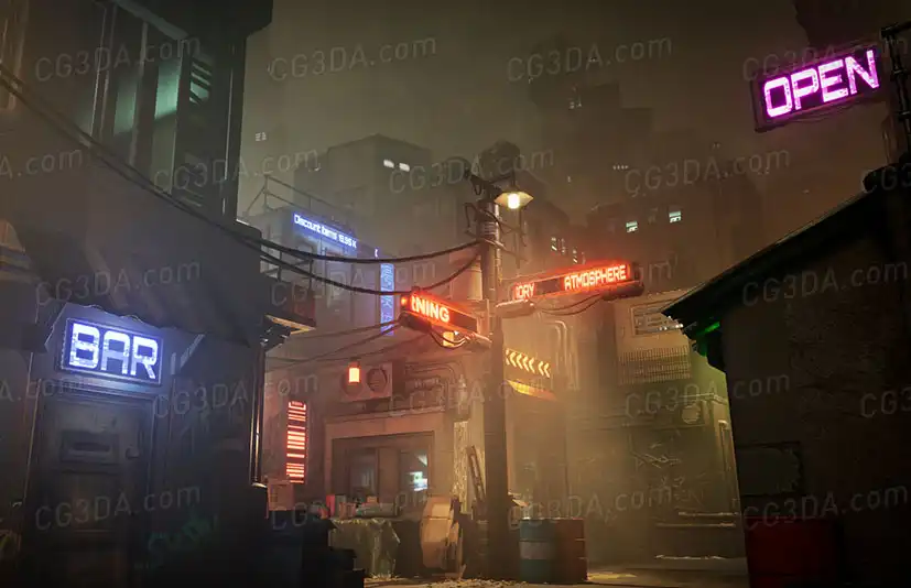 赛博朋克城市-Modular CyberPunk City Asset Pack