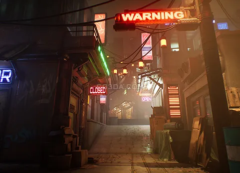 赛博朋克城市-Modular CyberPunk City Asset Pack