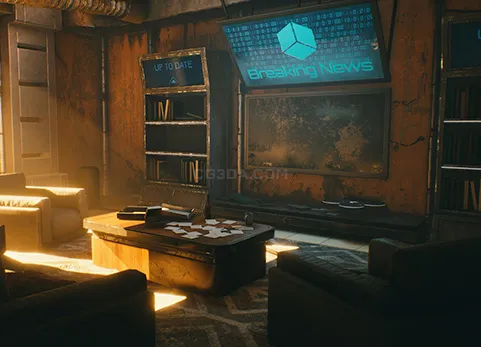 赛博朋克/科幻公寓室内环境-CyberPunk / Sci - Fi Apartment Interior Environment Kitbash