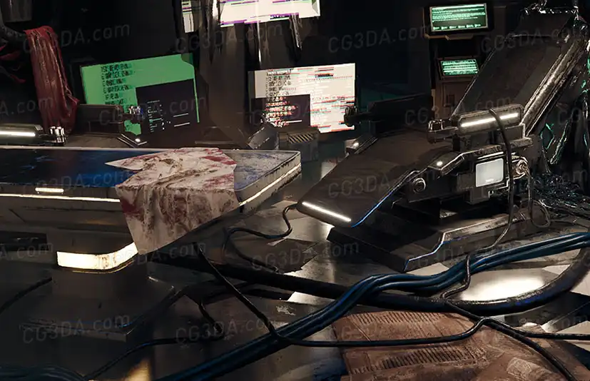 赛博朋克实验室/室内研究中心-CyberPunk Laboratory / Research Center Interior Kitbash