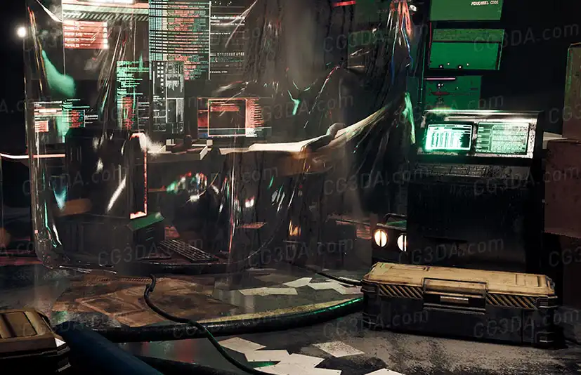 赛博朋克实验室/室内研究中心-CyberPunk Laboratory / Research Center Interior Kitbash