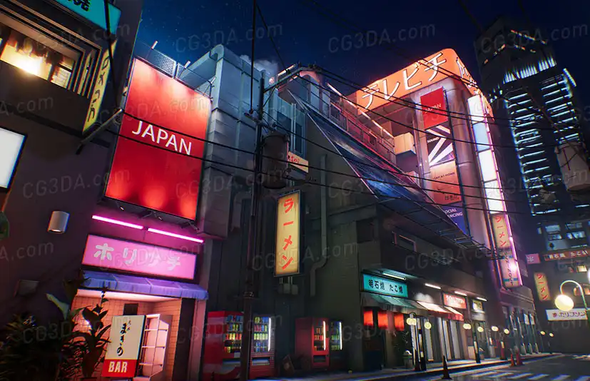 日本城市街道夜景-Japanese city pack