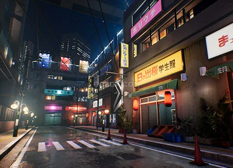 日本城市街道夜景-Japanese city pack