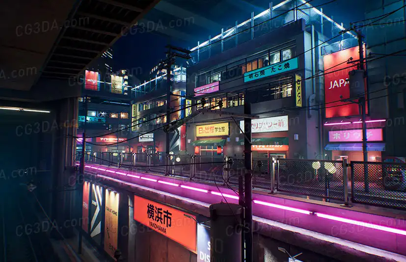 日本城市街道夜景-Japanese city pack
