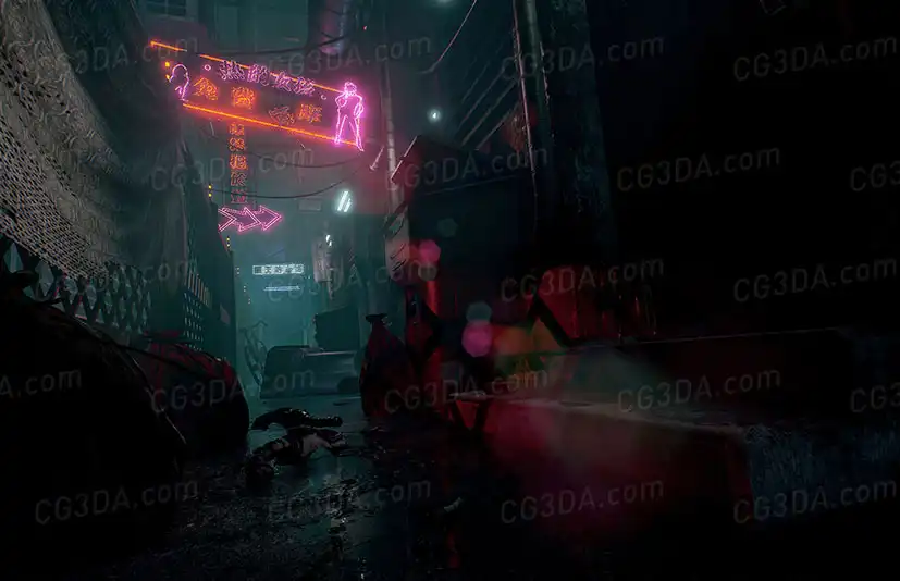 香港都市夜景-Hong Kong Alley