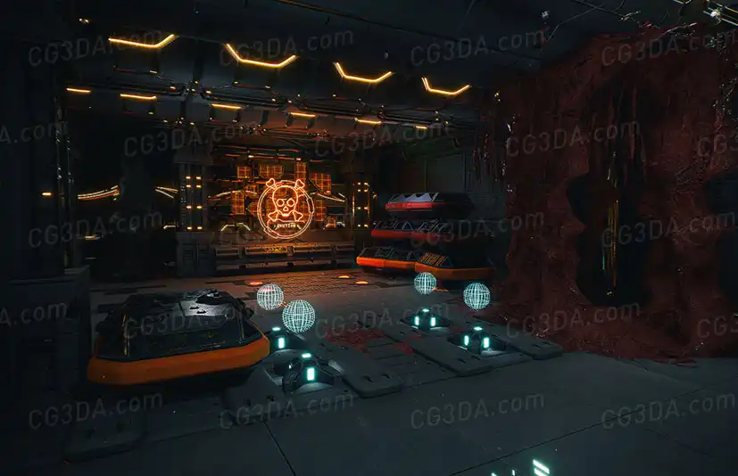 科幻赛博朋克场景-Sicka SciFi Interior 2