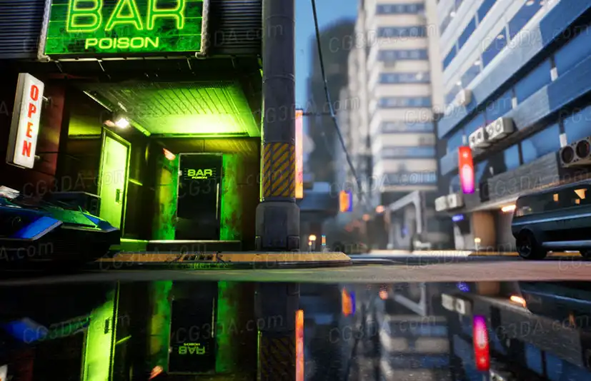 赛博朋克街头-Cyberpunk street assets