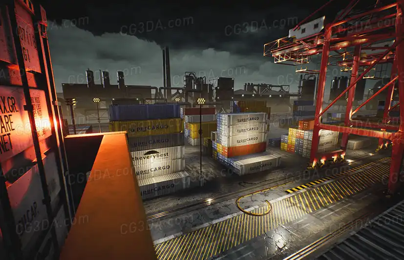 货运码头集装箱-Container Yard Environment Set