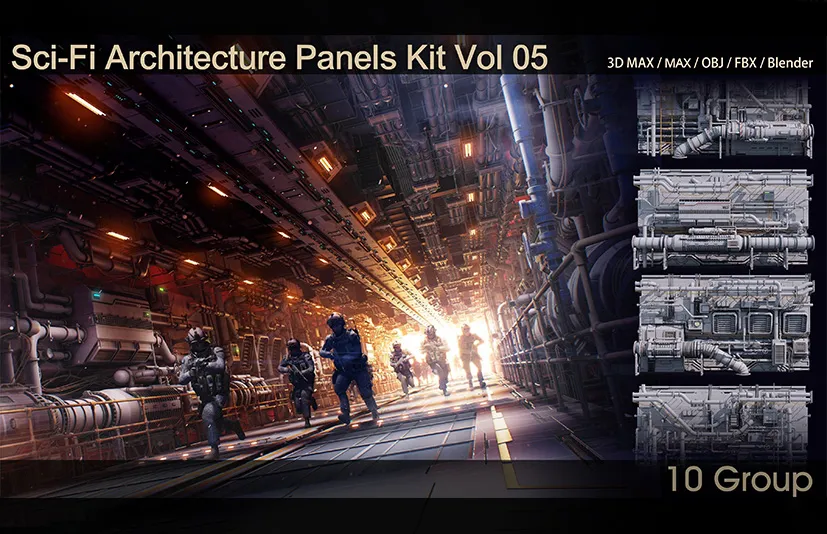 科幻建筑面板套件第 05 卷 - Sci-Fi Architecture Panels Kit Vol 05