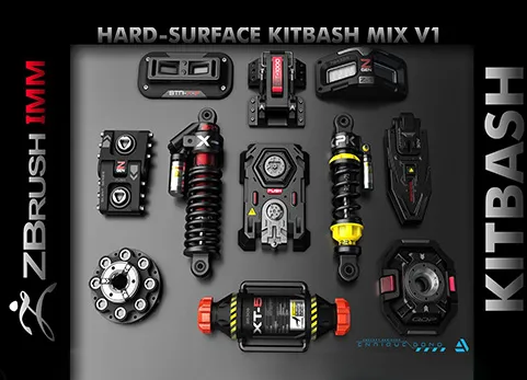 硬表面组合 - Kitbash Hard-Surface Mix V1