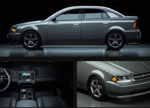 轿车 3D 模型 - Kitbash3D - Essentials City Cars - Sedan 3d Model