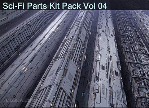 科幻建筑-Sci-Fi Parts Kit Pack Vol 04 Column