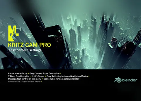 blender快速设置相机对焦约束管理插件 - Kritz Cam Pro v1.3.1